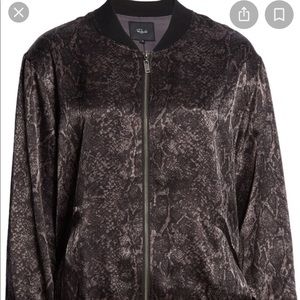 NWT rails Alina snake print satin bomber